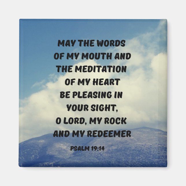 Pleasing In Your Sight O God Psalm 19:14 Christian Magnet (Front)