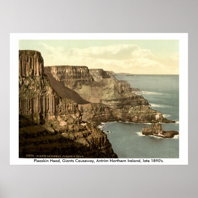 Pleaskin Head, Giants Causeway, Antrim N. Ireland Poster (Front)