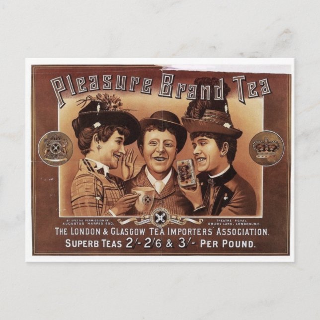 Pleasure Brand Tea Vintage Art Postcard (Front)