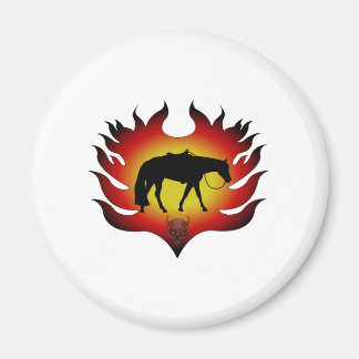 Pleasure Horse n Flames Magnet
