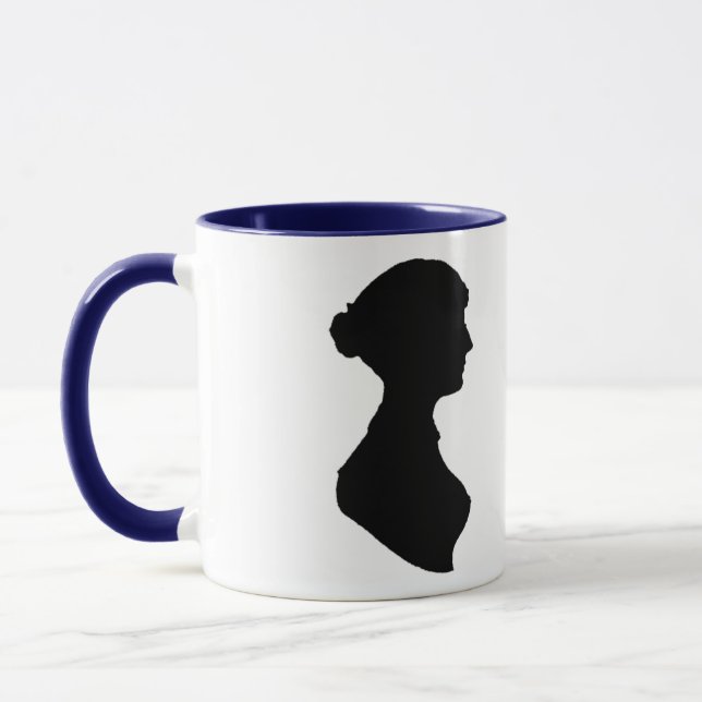 Pleasure in a Good Novel Austen Quote Mug (Left)