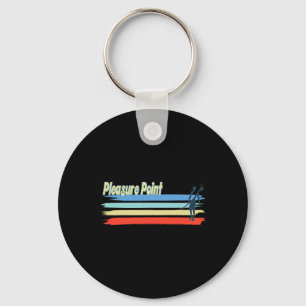 Pleasure Point Surf Beach, Surfing Guy For Men Wom Key Ring