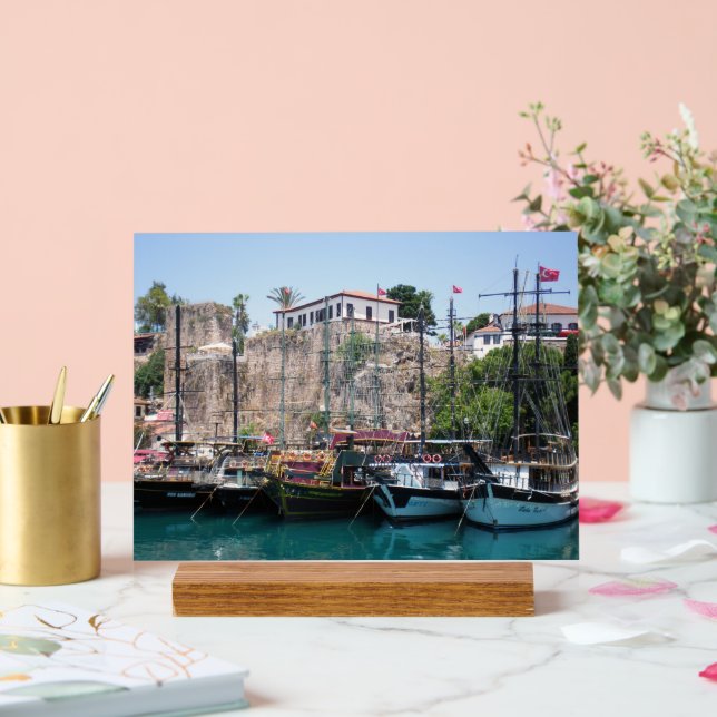 Pleasure  yachts near the walls acrylic sign (Wedding)