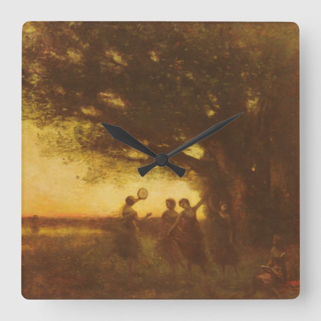 Pleasures of the Evening Square Wall Clock (Front)