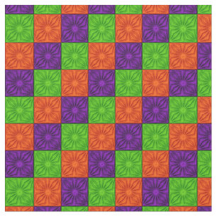 Pleated Corners,Orange Purple Green-Zazzle Fabric