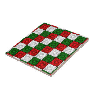 Pleated Corners-Red-White-Green-CERAMIC TILE