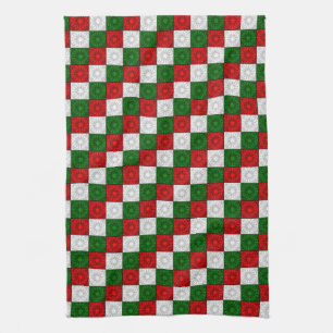 Pleated Corners-Red-White-Green-KITCHEN TOWEL