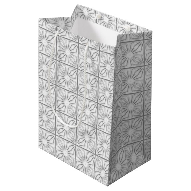 Pleated Corners-White-Gift Bag M (Front Angled)