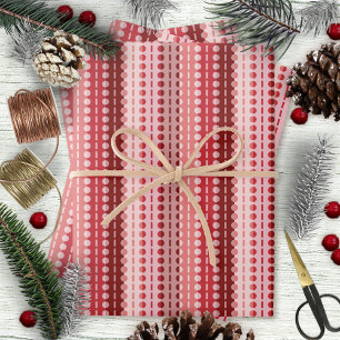 Pleated Stripes-Red Hues Wrapping Paper Sheet