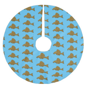 Pleco fish cartoon illustration  brushed polyester tree skirt