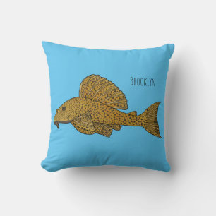 Pleco fish cartoon illustration  cushion