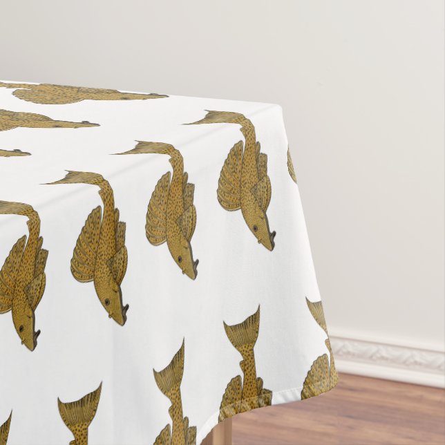 Pleco fish cartoon illustration tablecloth (In Situ)