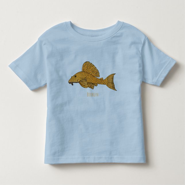 Pleco fish cartoon illustration  toddler T-Shirt (Front)