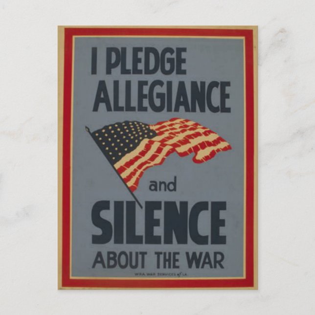 Pledge Allegiance - 1941 Postcard (Front)