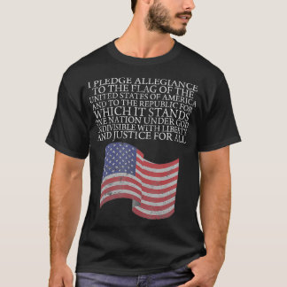 Pledge of Allegiance  4th of July Flag Gift  T-Shirt