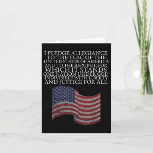 Pledge Of Allegiance 4th Of July Flag Gift Tee Card
