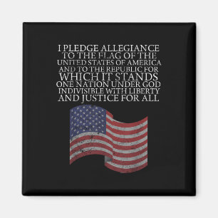 Pledge Of Allegiance 4th Of July Flag Gift Tee Magnet