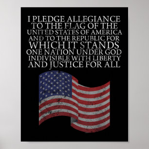 Pledge Of Allegiance 4th Of July Flag Gift Tee Poster