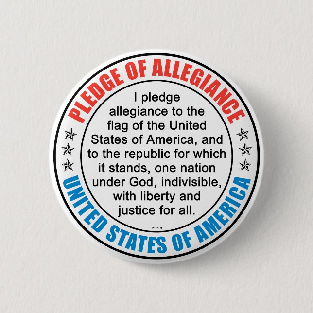 Pledge of Allegiance 6 Cm Round Badge (Front)