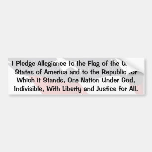 Pledge Of Allegiance Bumper Sticker