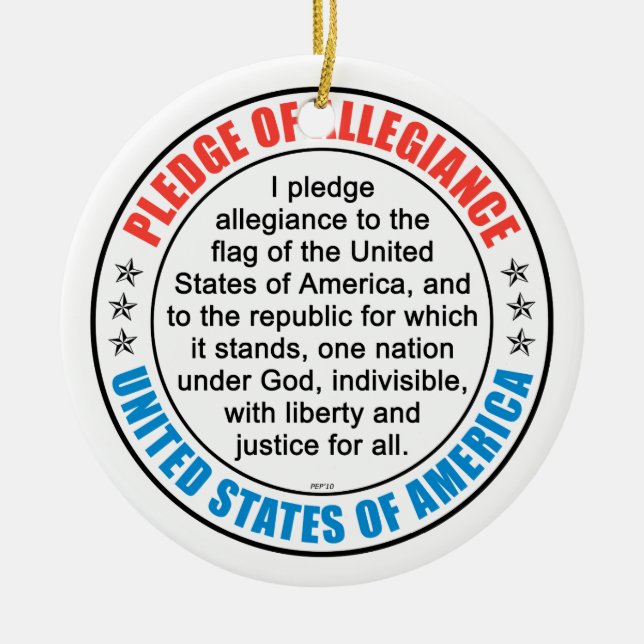 Pledge of Allegiance Ceramic Tree Decoration (Front)