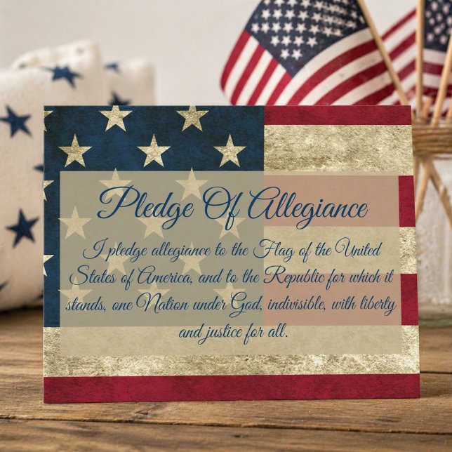 Pledge of Allegiance Distressed American Flag Postcard (Creator Uploaded)