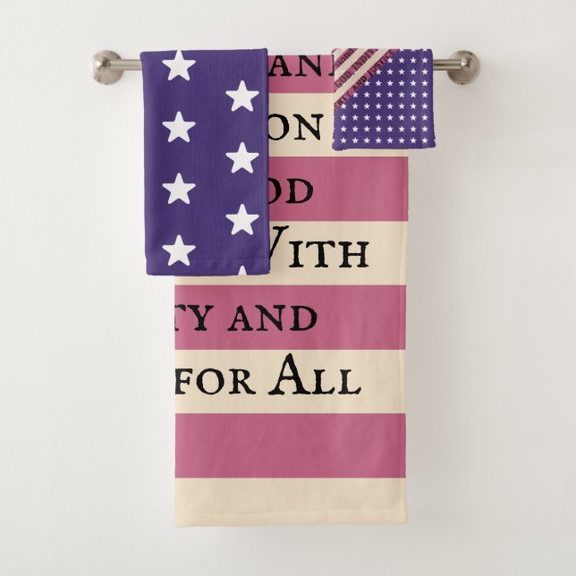 Pledge of Allegiance Flag Bath Towel Set (Insitu)