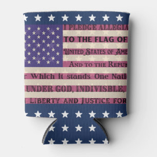 Pledge of Allegiance Flag Can Cooler