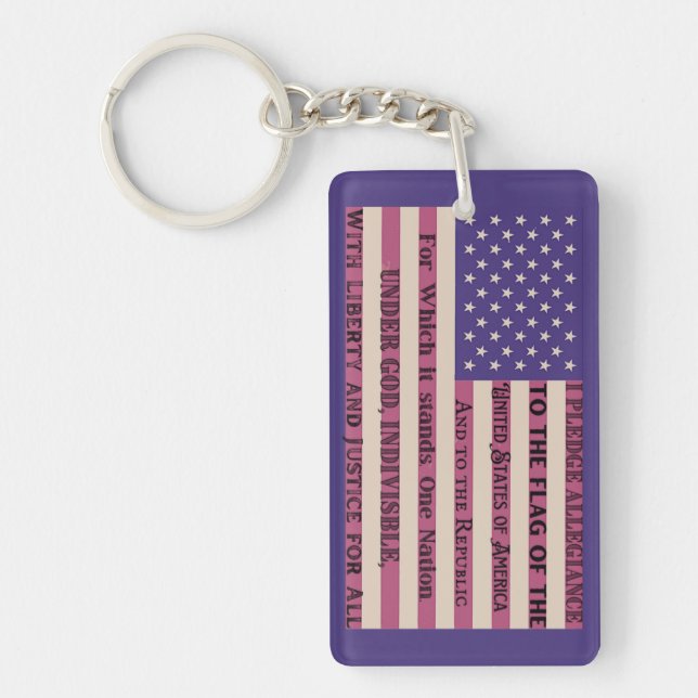 Pledge of Allegiance Flag Key Ring (Front)