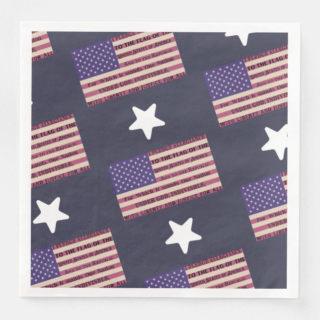 Pledge of Allegiance Flag Napkin (Front)