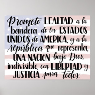 Pledge of Allegiance in Spanish Poster