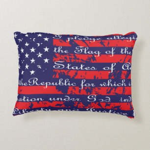 Pledge of Allegiance USA Flag Decorative Cushion
