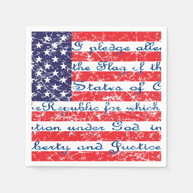 Pledge of Allegiance USA Flag Napkin (Front)
