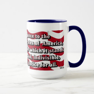 Pledge of Allegiance with US Flag Mug
