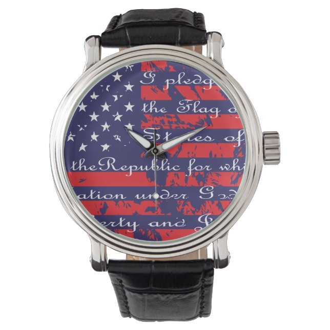 Pledge of Allegience US Flag Watch (Front)