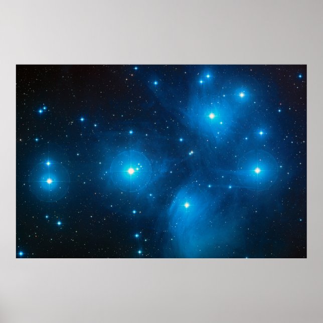 Pleiades Astro Oujda asterism blue star cluster Poster (Front)