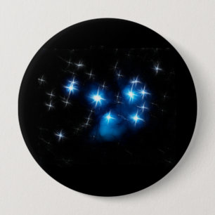 Pleiades Blue Star Cluster 10 Cm Round Badge