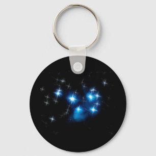 Pleiades Blue Star Cluster Key Ring