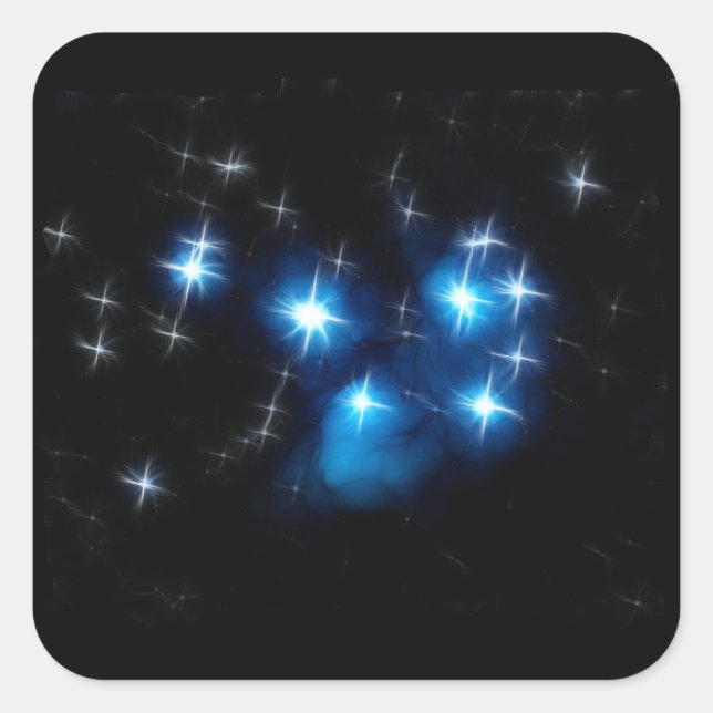 Pleiades Blue Star Cluster Square Sticker (Front)