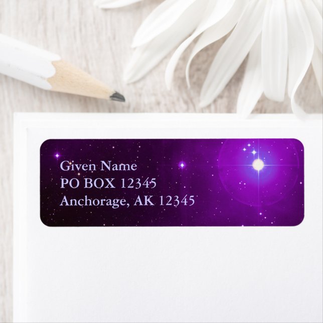 Pleiades in Purple Label Return Address Label (Insitu)