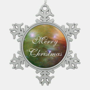 Pleiades stars in infrared SSC2007 07A Snowflake Pewter Christmas Ornament