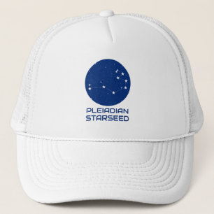 Pleiadian Starseed Hat – Blue & White Trucker Styl