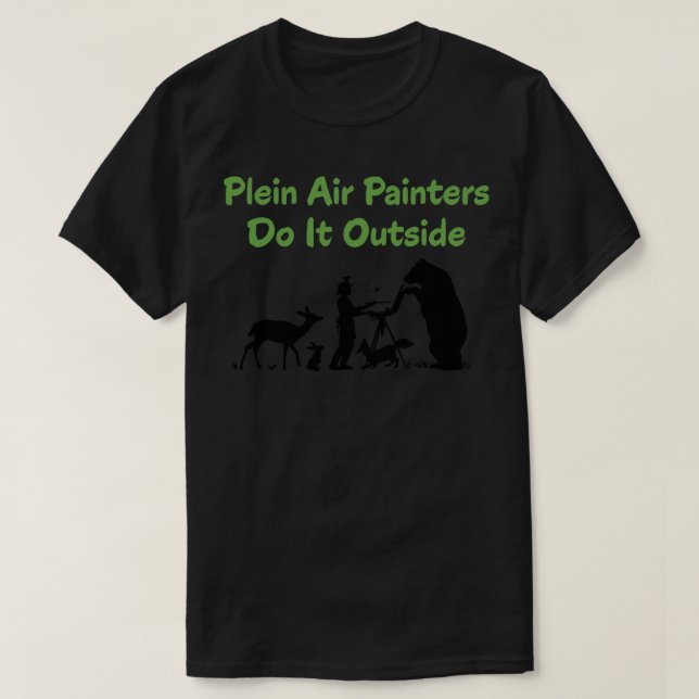 Plein Air Painters Do It Outside Dark Art TShirt (Design Front)
