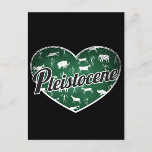 Pleistocene Retro Heart Blackboard Love Postcard