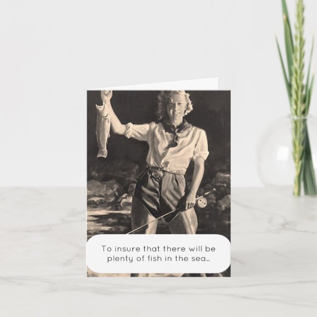 Plenty of fish in the sea catch & release fun cute card (Front)