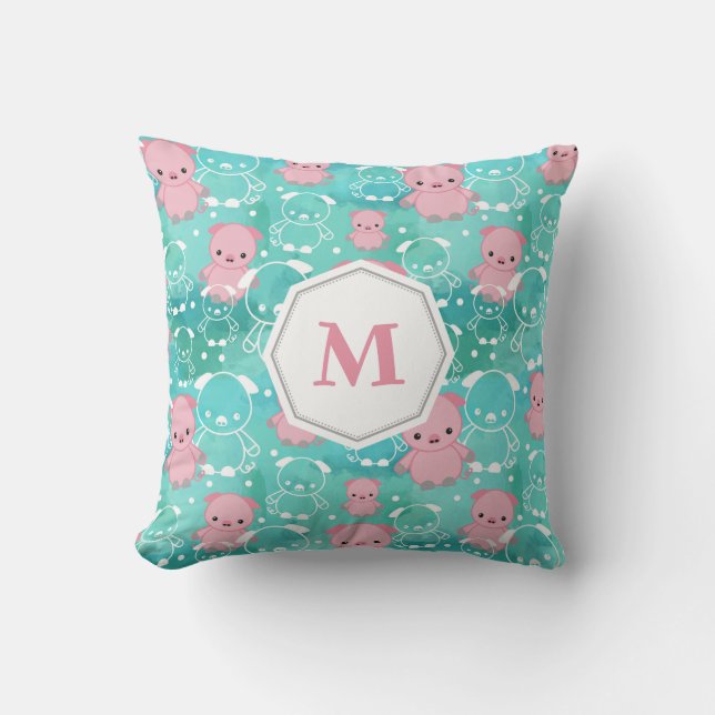Plenty of Pigs - Monogrammed Cushion (Front)