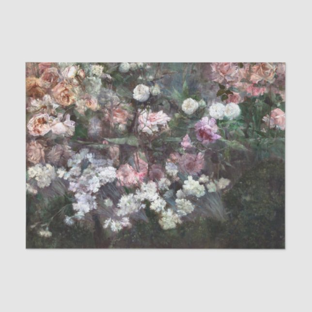 Plethora of Colourful Flowers and Roses  Tissue Paper (Front)