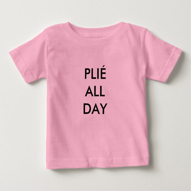 Plié All Day Pink Baby Bodysuit (Front)
