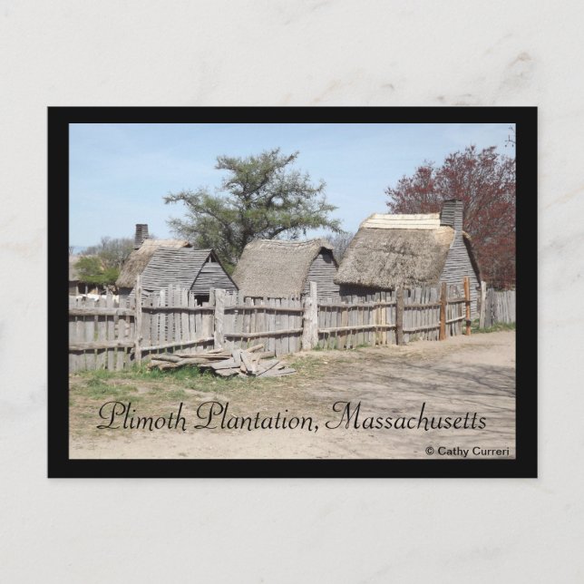 Plimoth Plantation, Massachusetts Postcard (Front)
