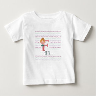 Plink Cute Ballerina Letter F Toddler  Baby T-Shirt